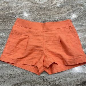 J. Crew Linen Blend Pleated Shorts Peach Size 4